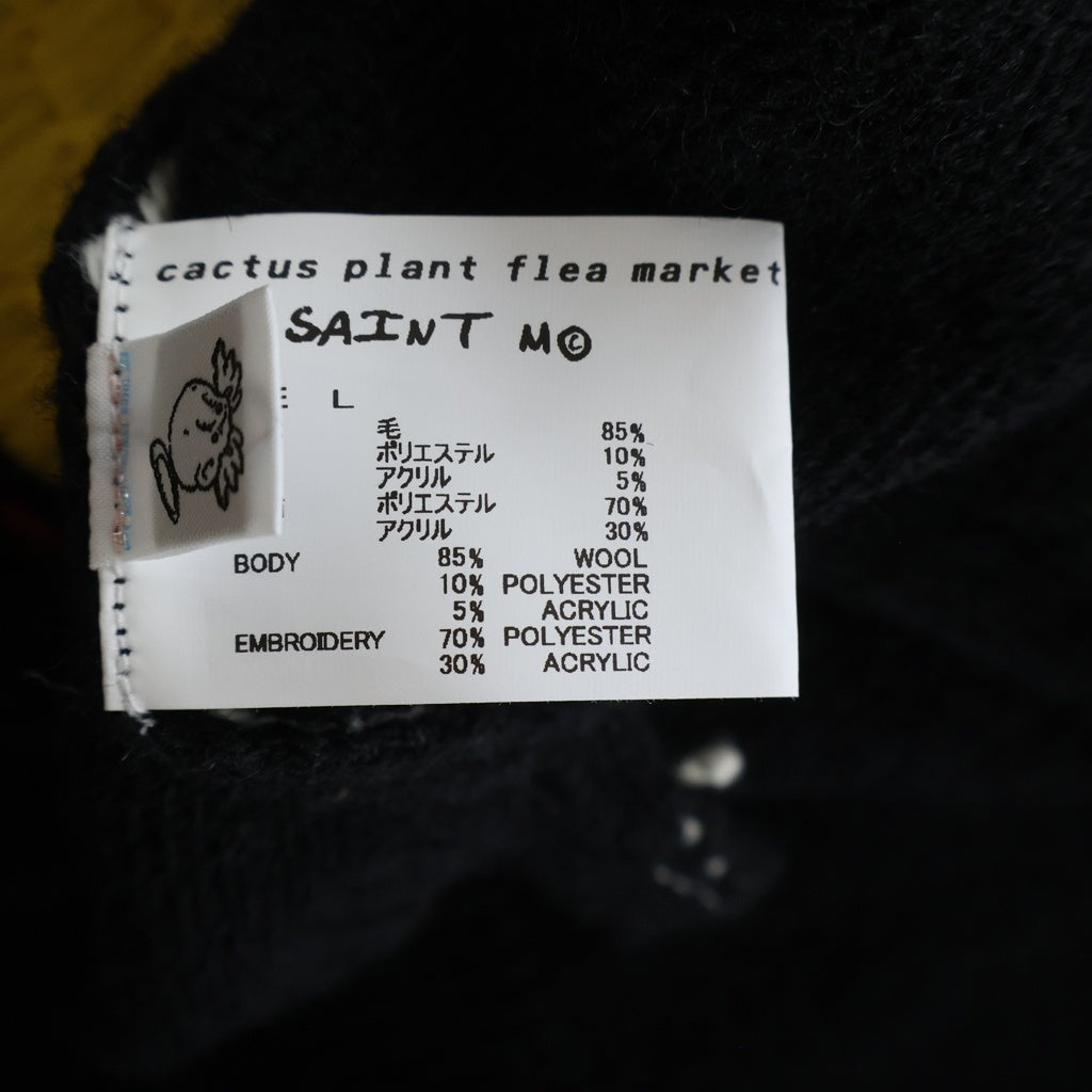 SAINT MICHAEL(セントマイケル) 24AW ×CACTUS PLANT FLEA MARKET CP CREW KNIT ダメージ加工 クルーネック プルオーバー 長袖ニット セーター SM-YS1-0000-C07
