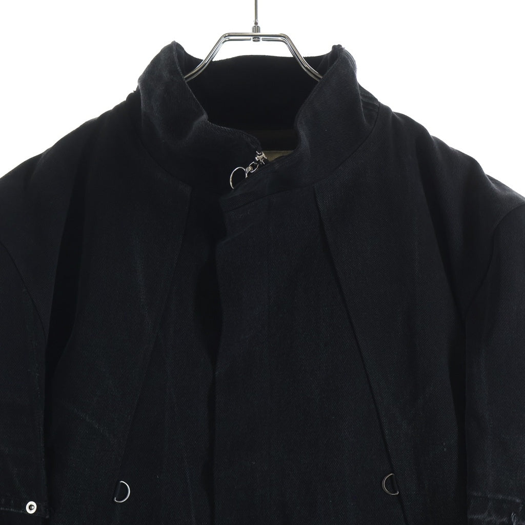 UNDER THE SIGN(アンダーザサイン) Gloved Denim Jacket ジップアップ デニムジャケット ブラック RP-006.004