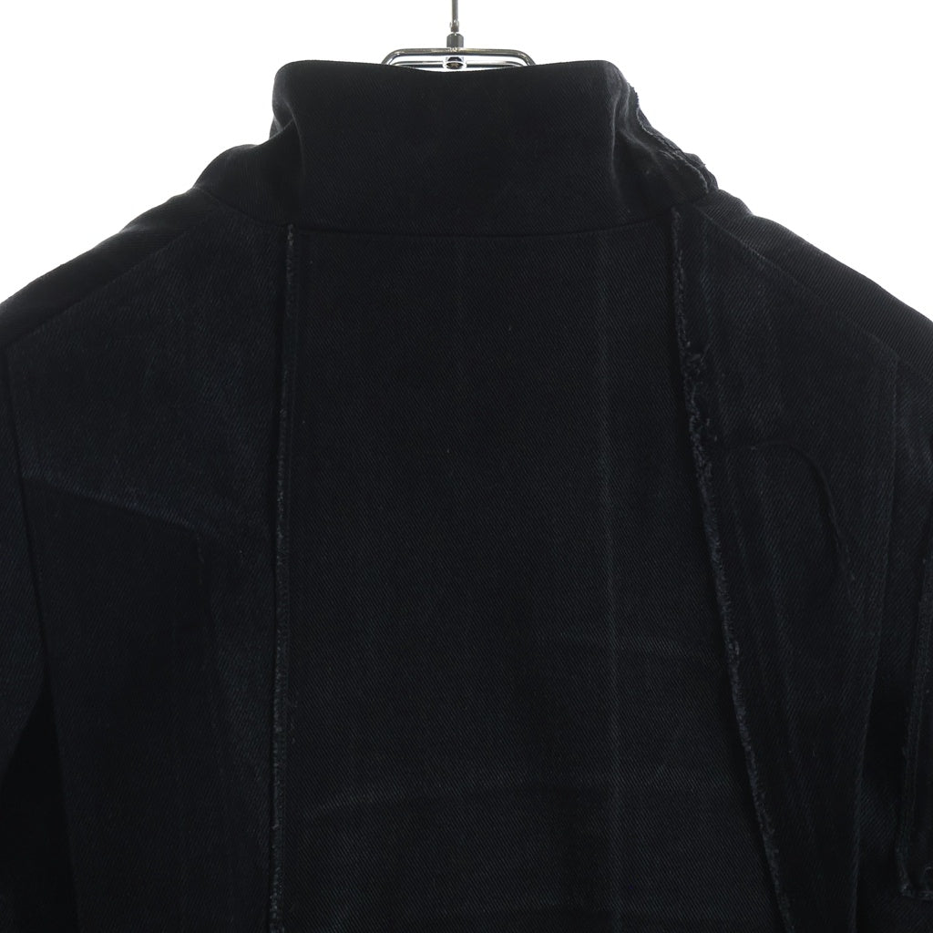 UNDER THE SIGN(アンダーザサイン) Gloved Denim Jacket ジップアップ デニムジャケット ブラック RP-006.004