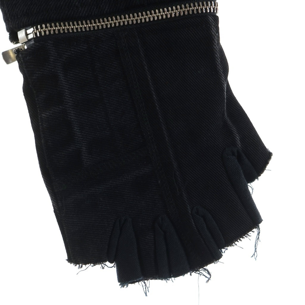 UNDER THE SIGN(アンダーザサイン) Gloved Denim Jacket ジップアップ デニムジャケット ブラック RP-006.004