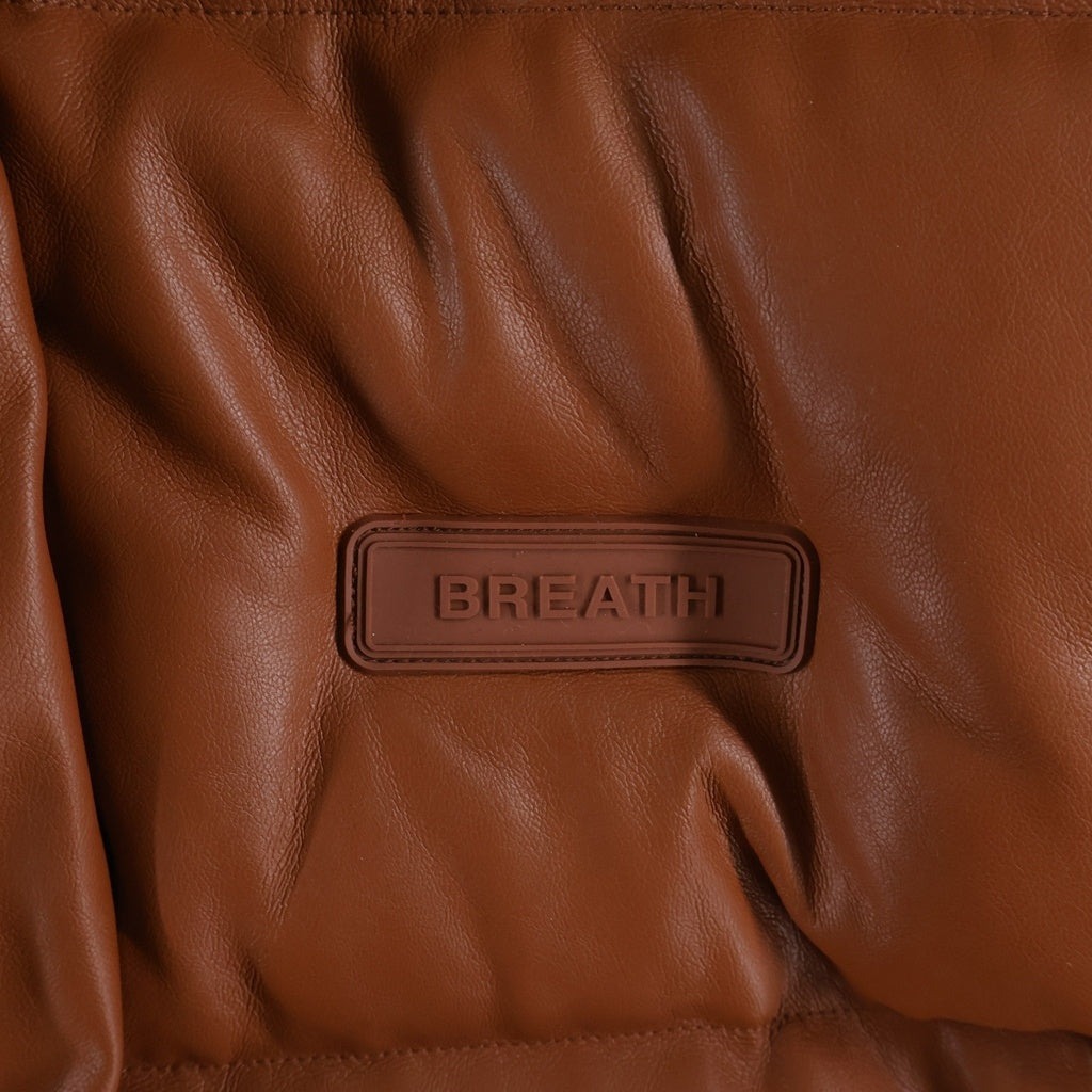 BREATH(ブレス) フェイクレザー ダウンジャケット ブラウン BR23AW-O0003