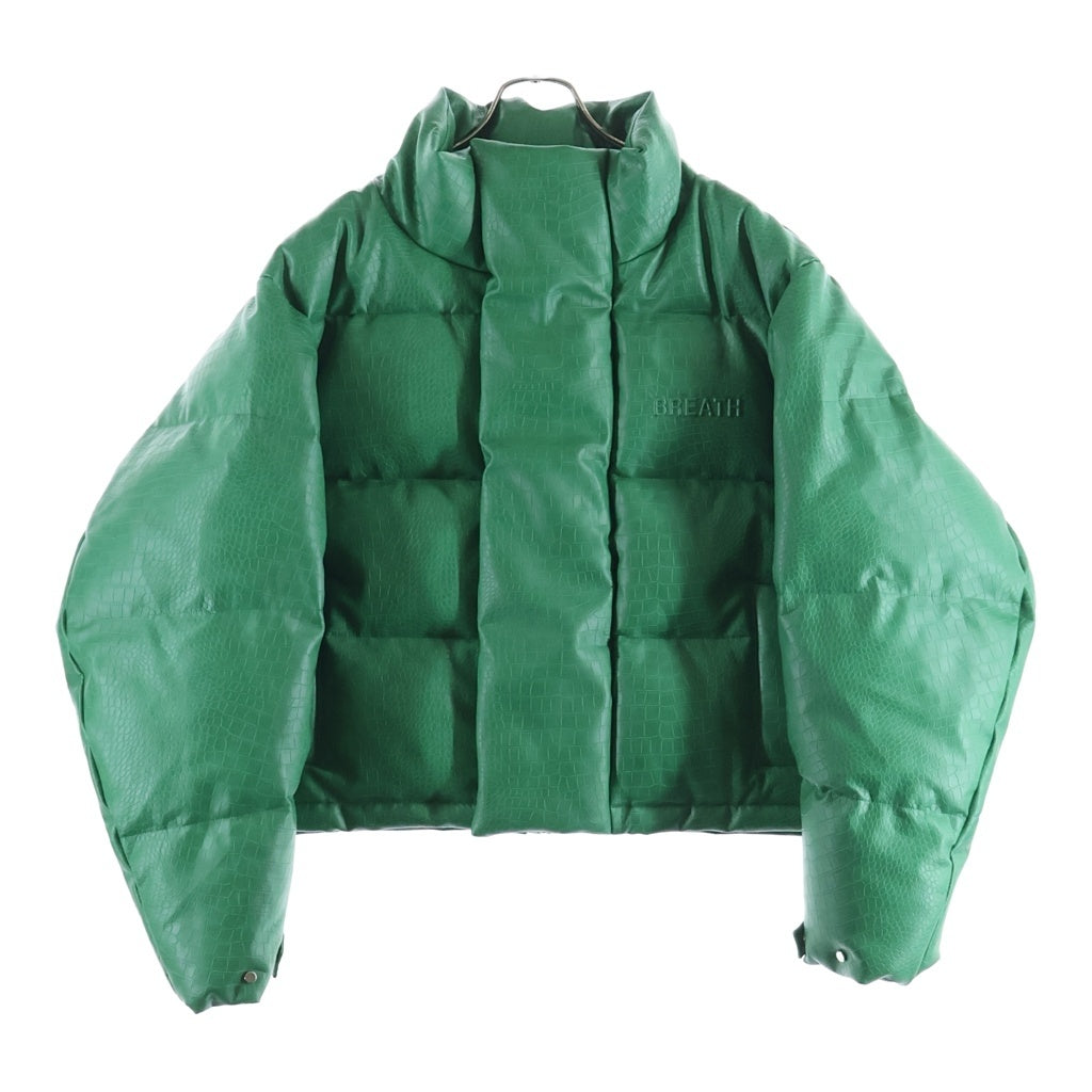 BREATH(ブレス) Crocodile Short Down クロコ型押し ダウンジャケット グリーン BR24AW-00009