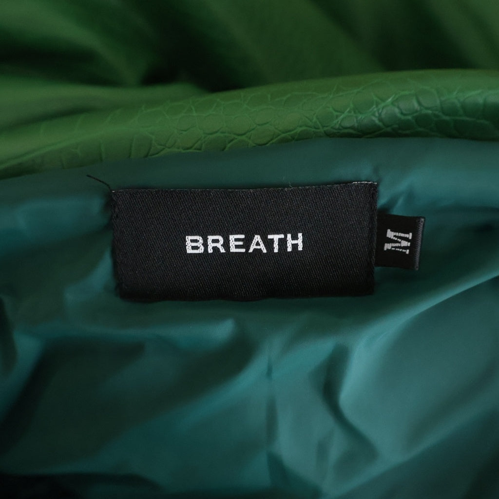 BREATH(ブレス) Crocodile Short Down クロコ型押し ダウンジャケット グリーン BR24AW-00009