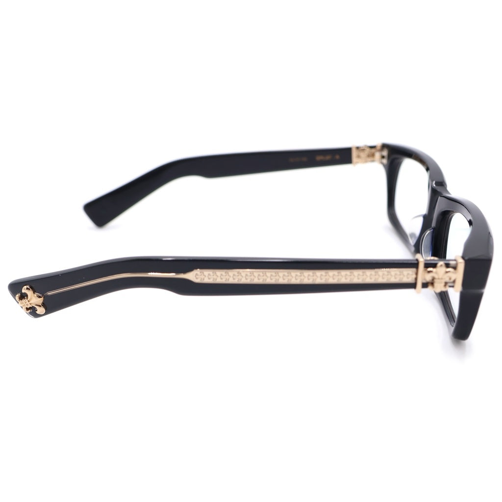 CHROME HEARTS(クロムハーツ) SPLAT-A BSフレアテンプル アイウェア サングラス メガネ ブラック/ゴールド 55□17-143