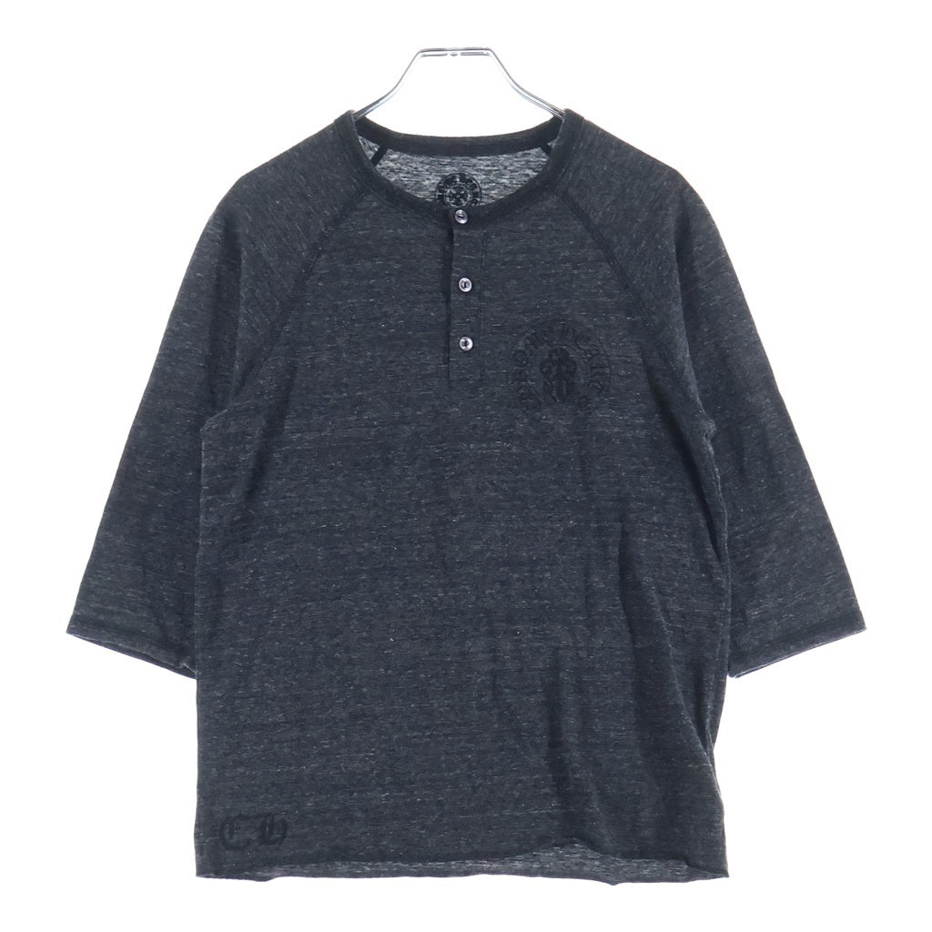 CHROME HEARTS(クロムハーツ) AMERICAN FLAG S/S TEE アメリカンフラッグ ヘンリーネック 半袖Tシャツ カットソー グレー