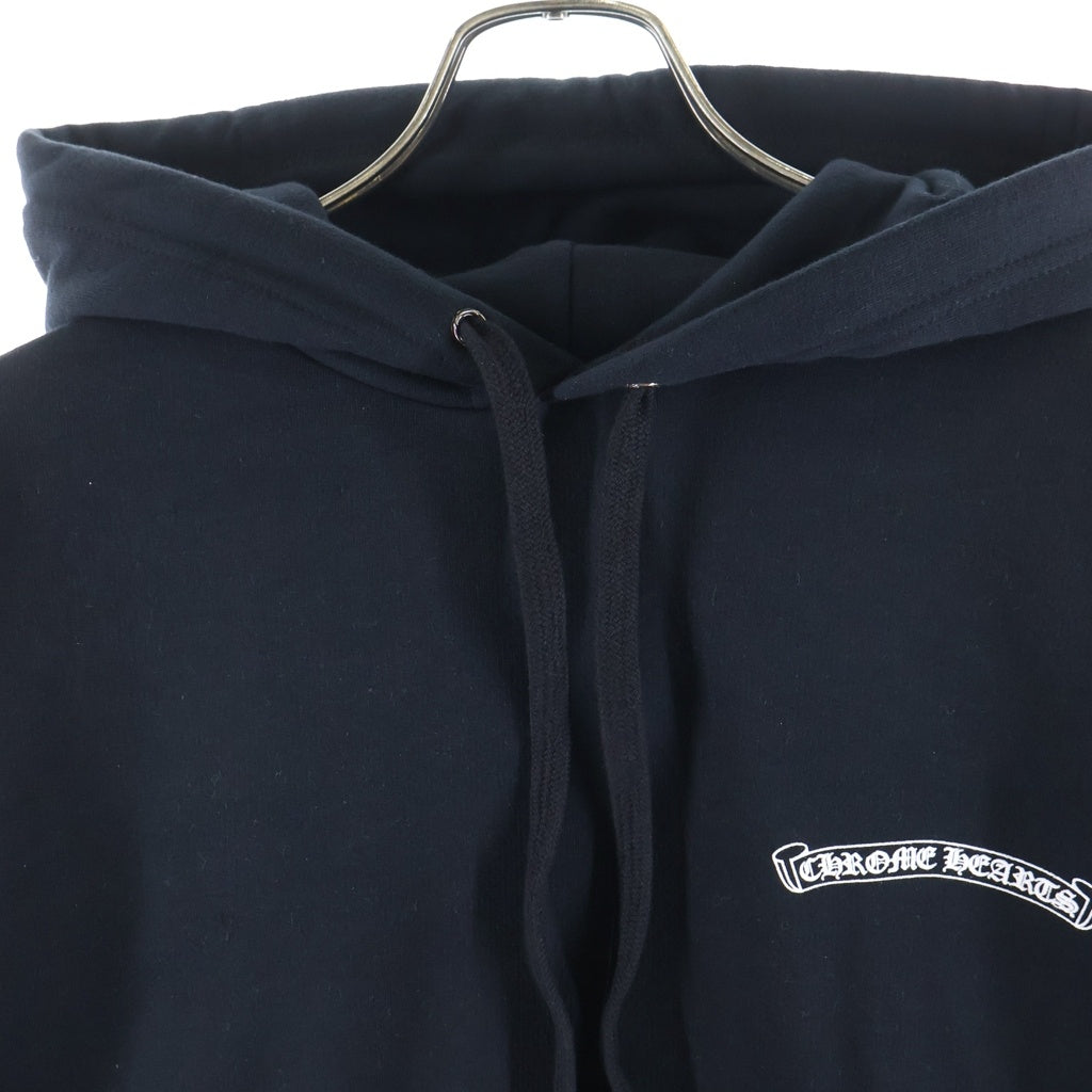 CHROME HEARTS(クロムハーツ) SWTSHRT HD PLVR バックスクロールラベル袖英字プリントプルオーバーパーカー