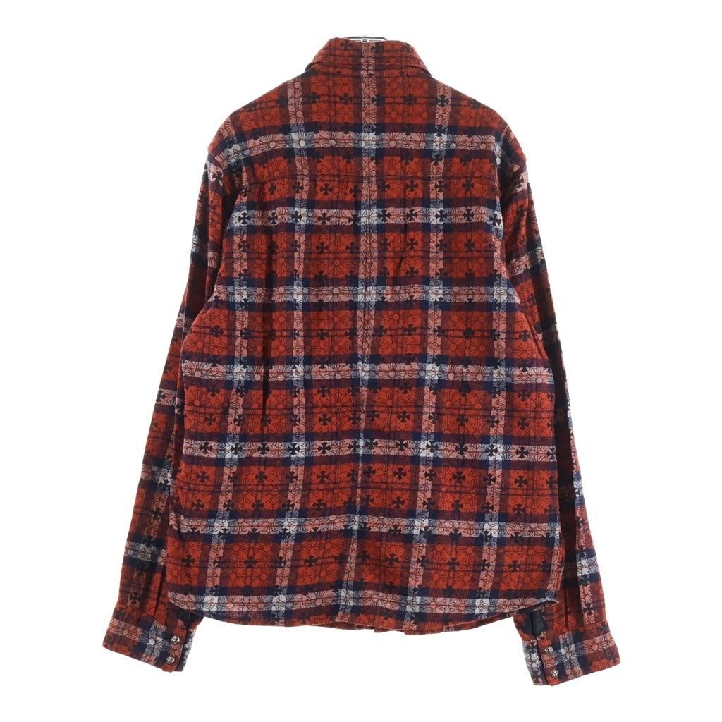 CHROME HEARTS(クロムハーツ) LOOSE ENDS ルーズエンド クロスボールボタン 長袖チェックシャツ レッド