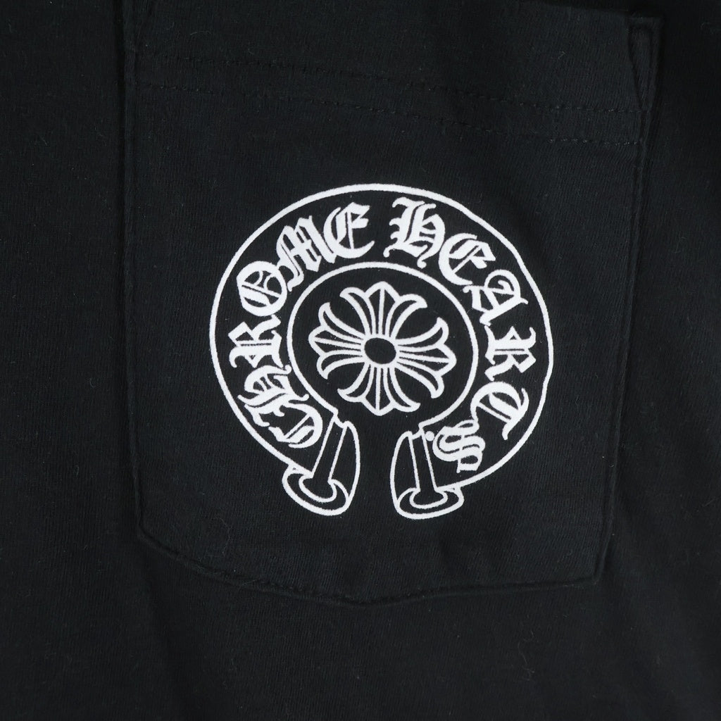 CHROME HEARTS(クロムハーツ) HORSESHOE S/S TEE ホースシュープリント ポケット半袖Tシャツ カットソー ブラック