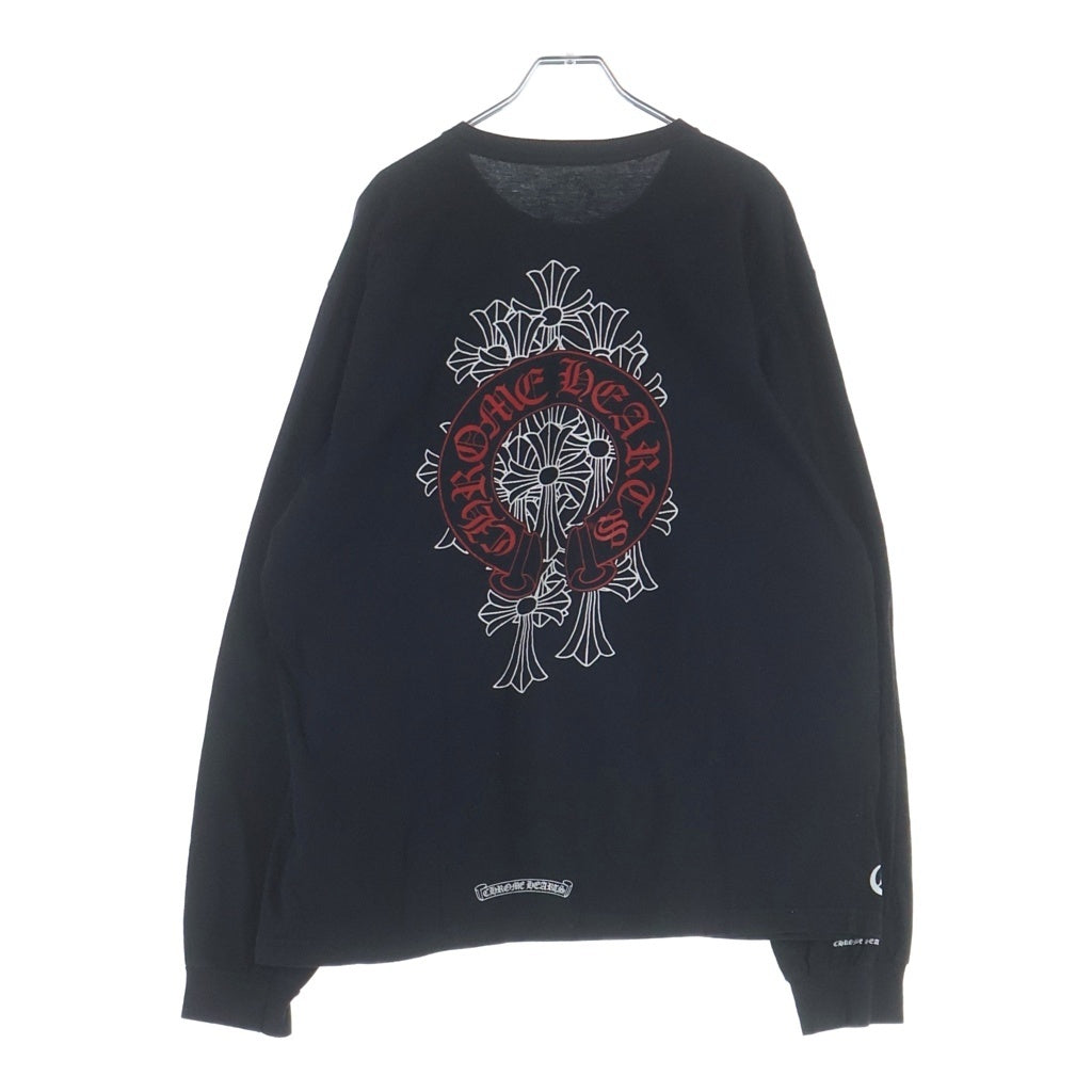 CHROME HEARTS(クロムハーツ) BACK HORSESHOE CEMETERY CROSS L/S TEE バック ホースシュー セメタリークロスプリント 長袖Tシャツ カットソー ブラック