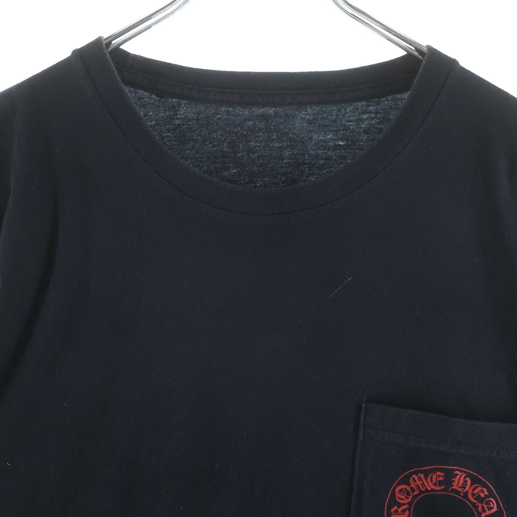 CHROME HEARTS(クロムハーツ) BACK HORSESHOE CEMETERY CROSS L/S TEE バック ホースシュー セメタリークロスプリント 長袖Tシャツ カットソー ブラック