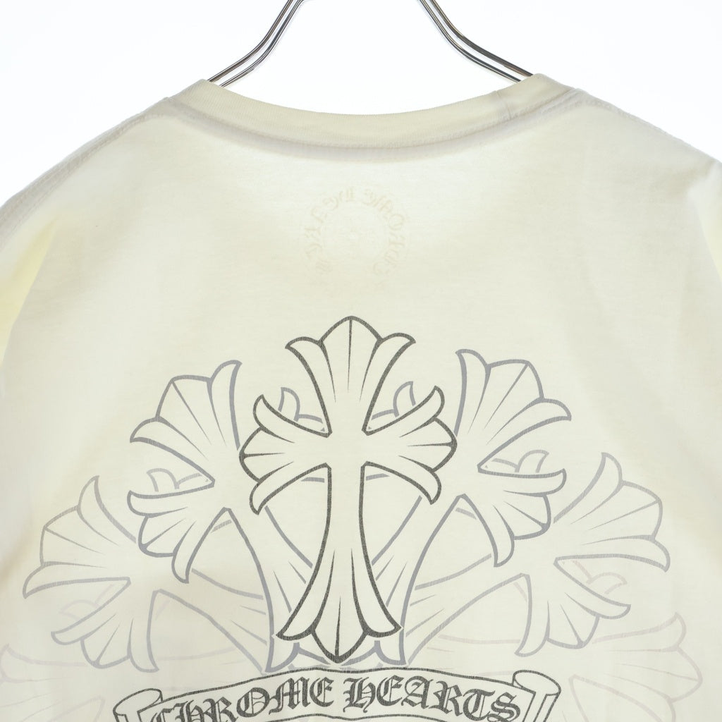 CHROME HEARTS(クロムハーツ) BACK CH CROSS PRINT バックCHクロスプリント 半袖Tシャツ カットソー ホワイト