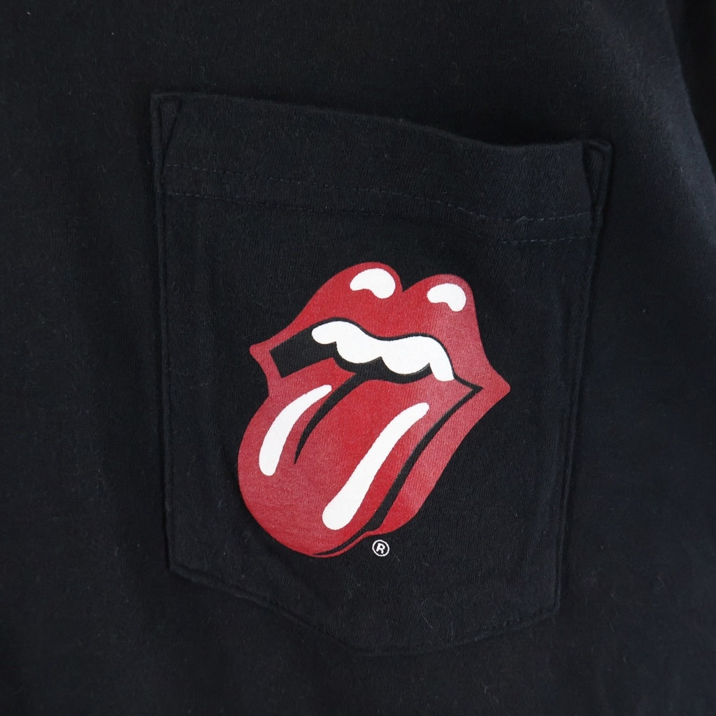 CHROME HEARTS(クロムハーツ) ×The Rolling Stones Lip And Tongue ローリングストーンズ リップアンドタン 袖フローラルプリント 長袖Tシャツ カットソー ブラック