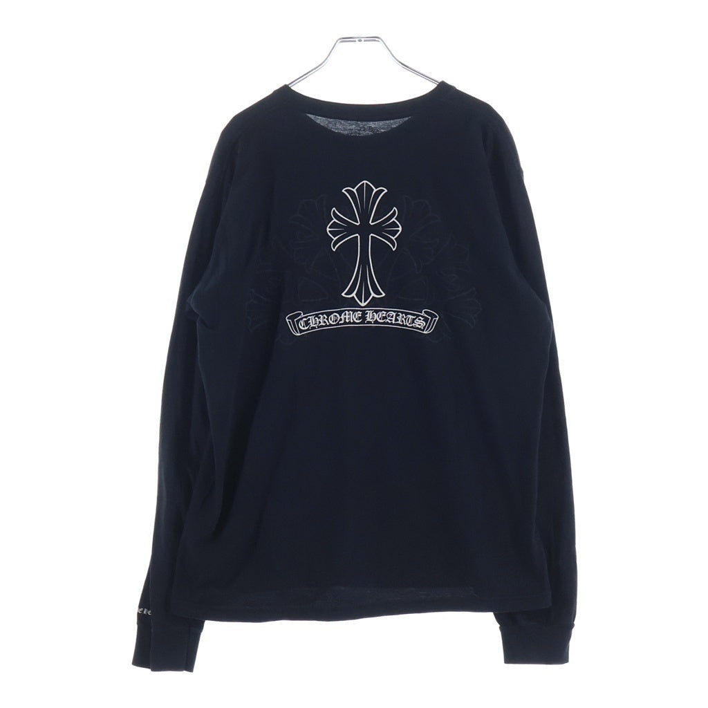 CHROME HEARTS(クロムハーツ) BACK CH CROSS PRINT バックCHクロスプリント 長袖Tシャツ カットソー ブラック