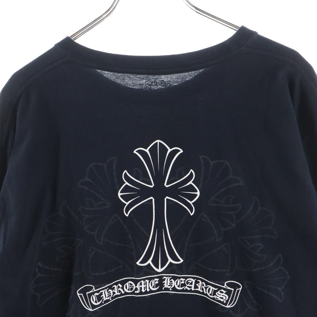CHROME HEARTS(クロムハーツ) BACK CH CROSS PRINT バックCHクロスプリント 長袖Tシャツ カットソー ブラック