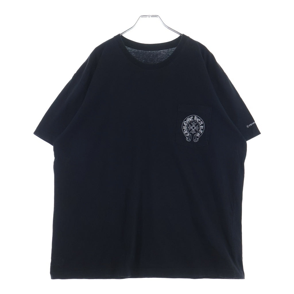 CHROME HEARTS(クロムハーツ) HORSESHOE S/S TEE ホースシュープリント ポケット半袖Tシャツ カットソー ブラック