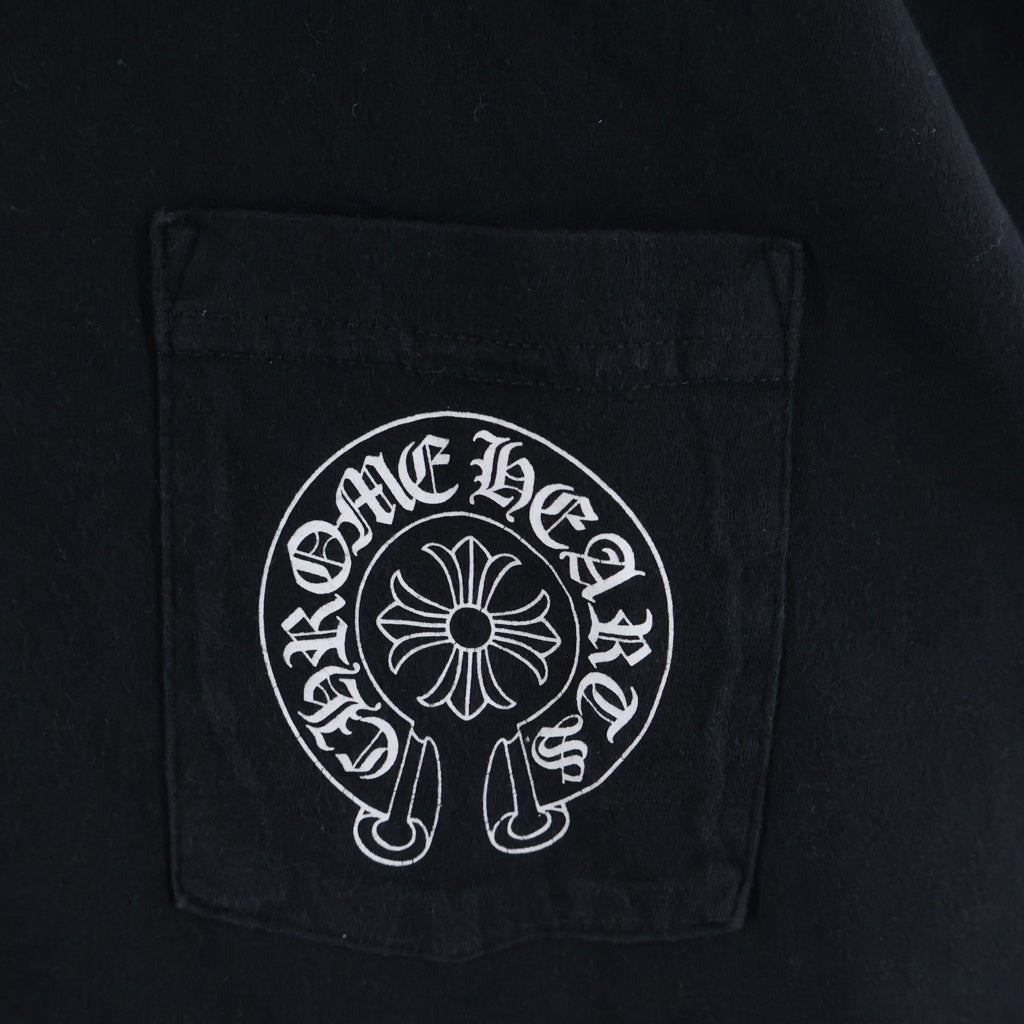 CHROME HEARTS(クロムハーツ) HORSESHOE S/S TEE ホースシュープリント ポケット半袖Tシャツ カットソー ブラック