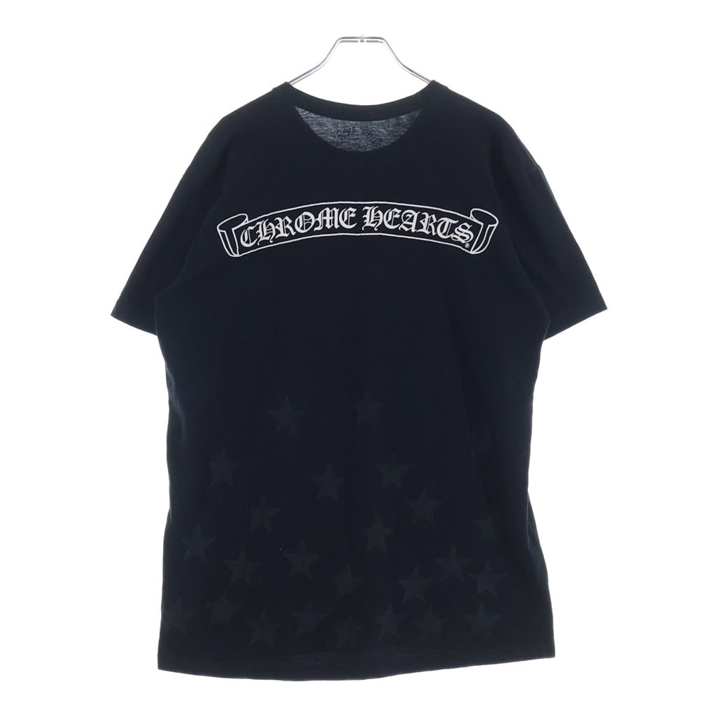 CHROME HEARTS(クロムハーツ) BACK SCROLL ROGO STAR PRINT スクロールロゴ スタープリント 半袖Tシャツ カットソー ブラック