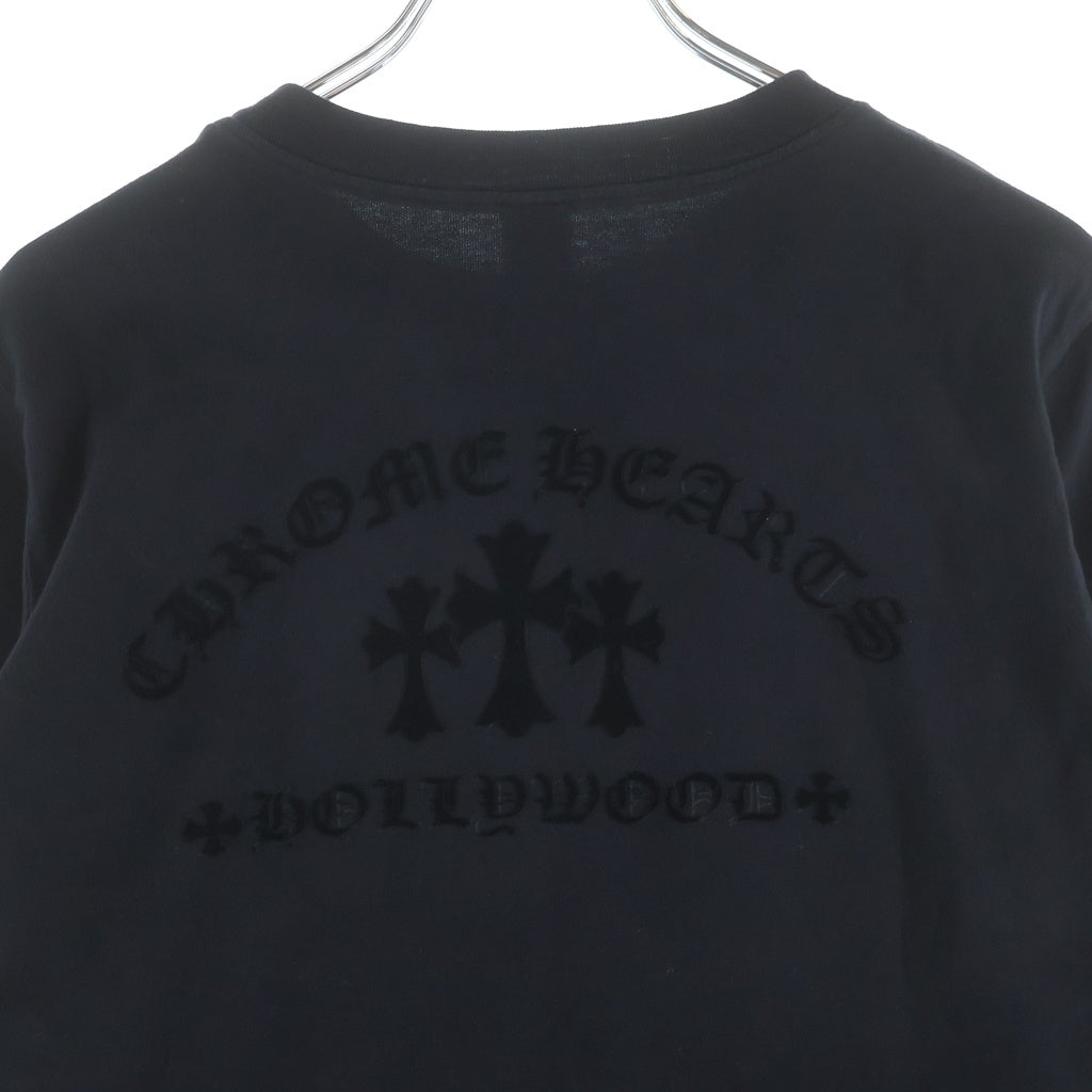 CHROME HEARTS(クロムハーツ) Y-NOT 3CHクロス刺繍 クルーネック プルオーバー スウェットトレーナー ブラック レディース