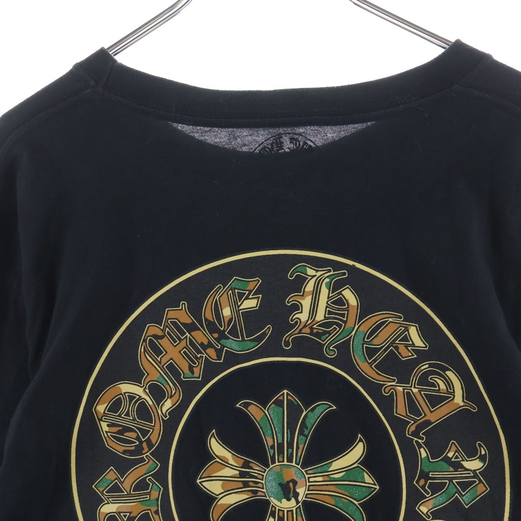 CHROME HEARTS(クロムハーツ) CAMO HORSE SHOE カモホースシュー バックプリント長袖Tシャツ ブラック