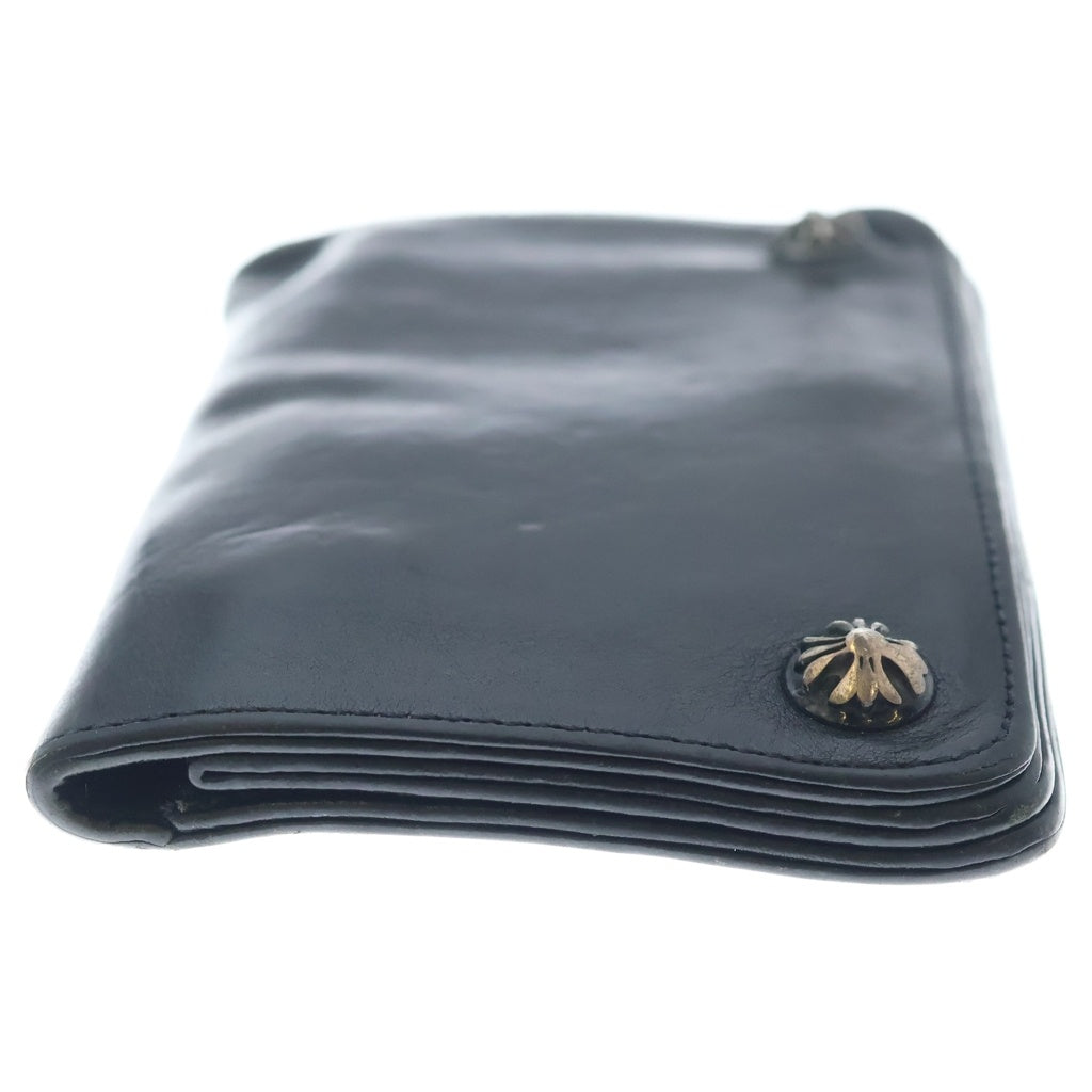 CHROME HEARTS(クロムハーツ) 1ZIP 1ジップ クロスボールボタン レザーウォレット 財布 ブラック