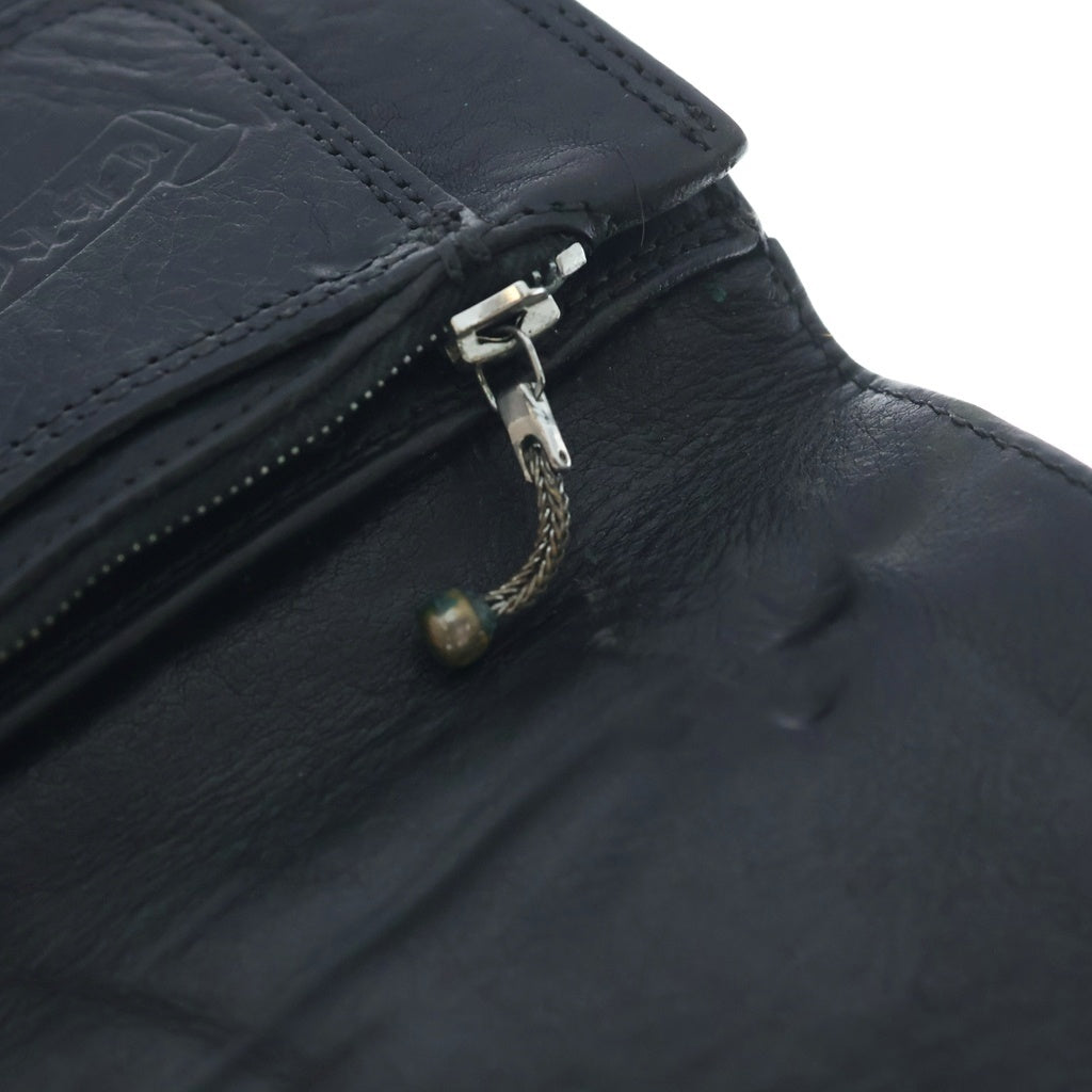 CHROME HEARTS(クロムハーツ) 1ZIP 1ジップ クロスボールボタン レザーウォレット 財布 ブラック