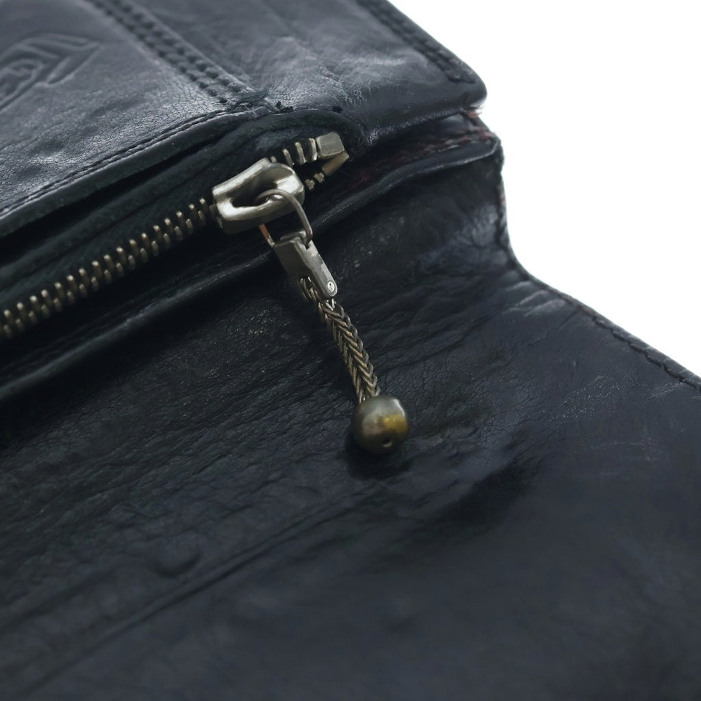 CHROME HEARTS(クロムハーツ) 1ZIP 1ジップ スターボールボタン レザーウォレット 財布 ブラック