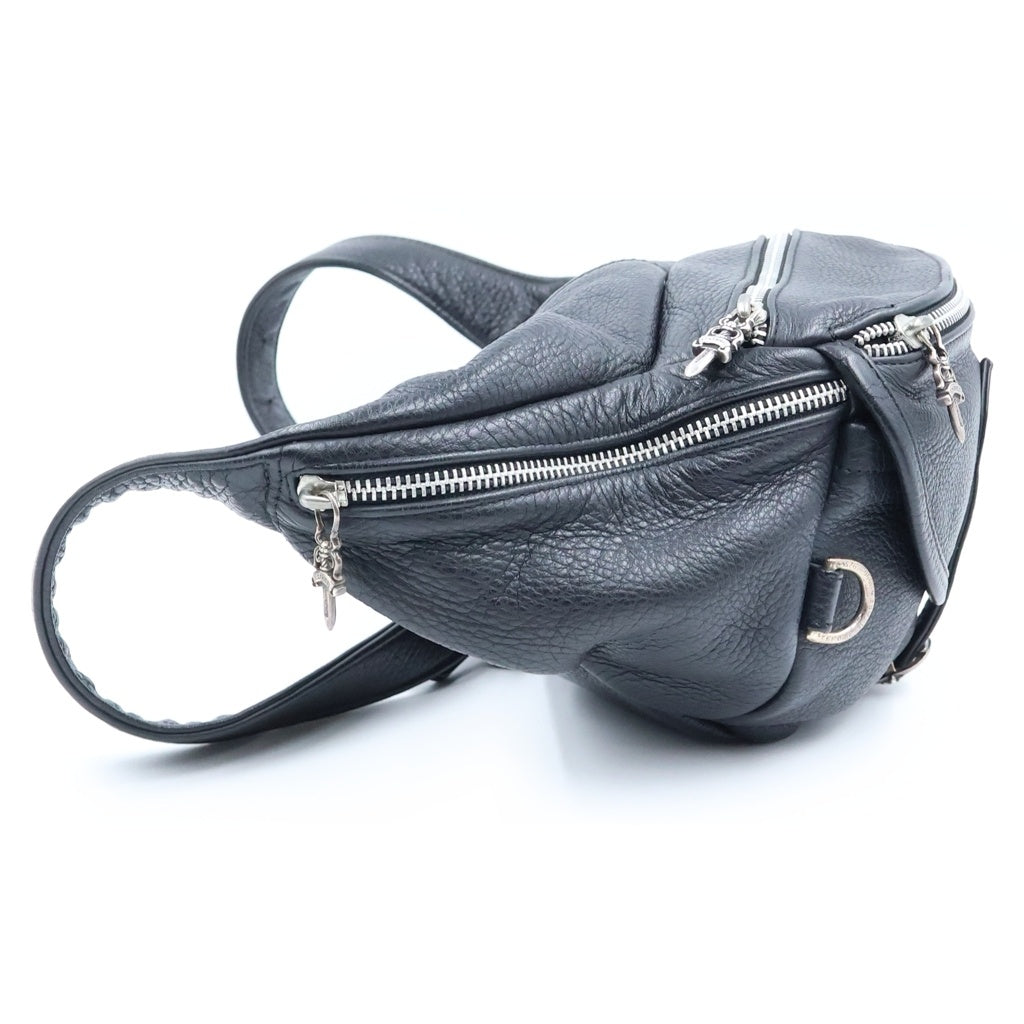 CHROME HEARTS(クロムハーツ) #1 SNAT PACK スナットパック ダガージップ ガンスリンガーベルト レザーウエストバッグ ブラック BCA378 レディース