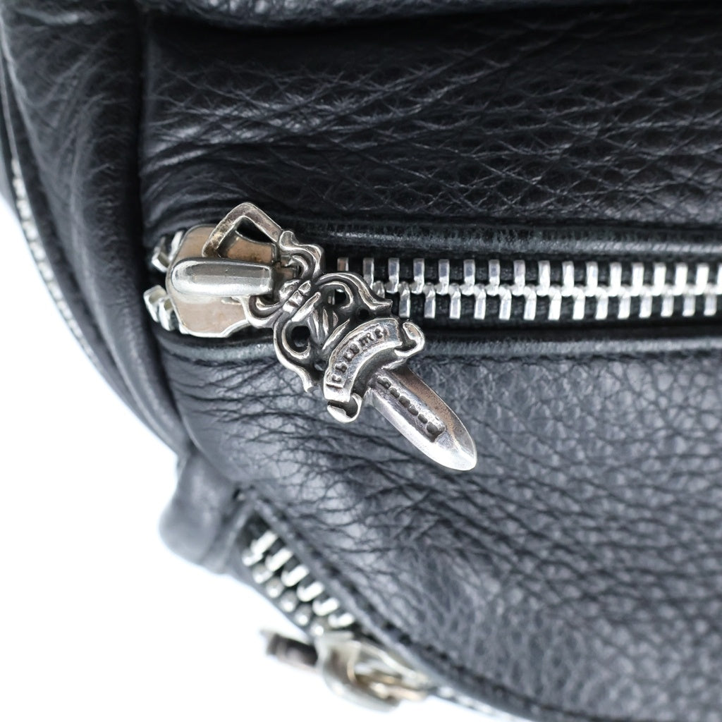 CHROME HEARTS(クロムハーツ) #1 SNAT PACK スナットパック ダガージップ ガンスリンガーベルト レザーウエストバッグ ブラック BCA378 レディース