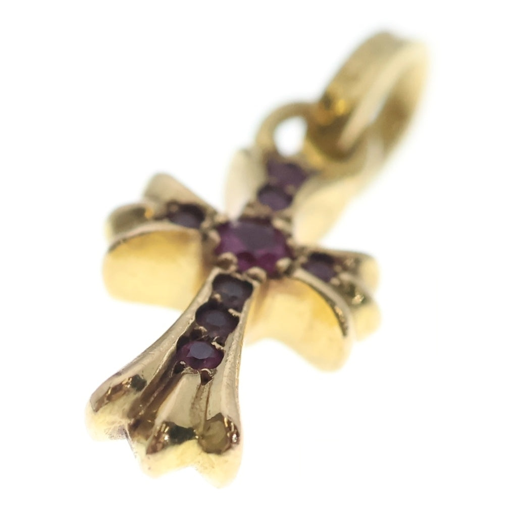 CHROME HEARTS(クロムハーツ) 22K CRS BBYFAT SAP P ベイビーファット PAVEピンクサファイア チャーム ネックレストップ ゴールド
