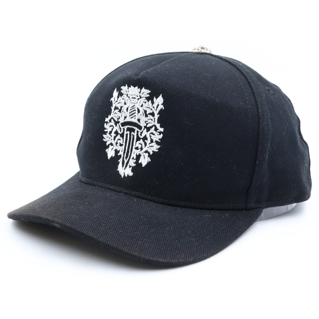 CHROME HEARTS(クロムハーツ) TRUCKER CAP デニムトラッカー ヴァインダガー刺繍 クロスボール付き デニム トラッカーキャップ 帽子 ブラック