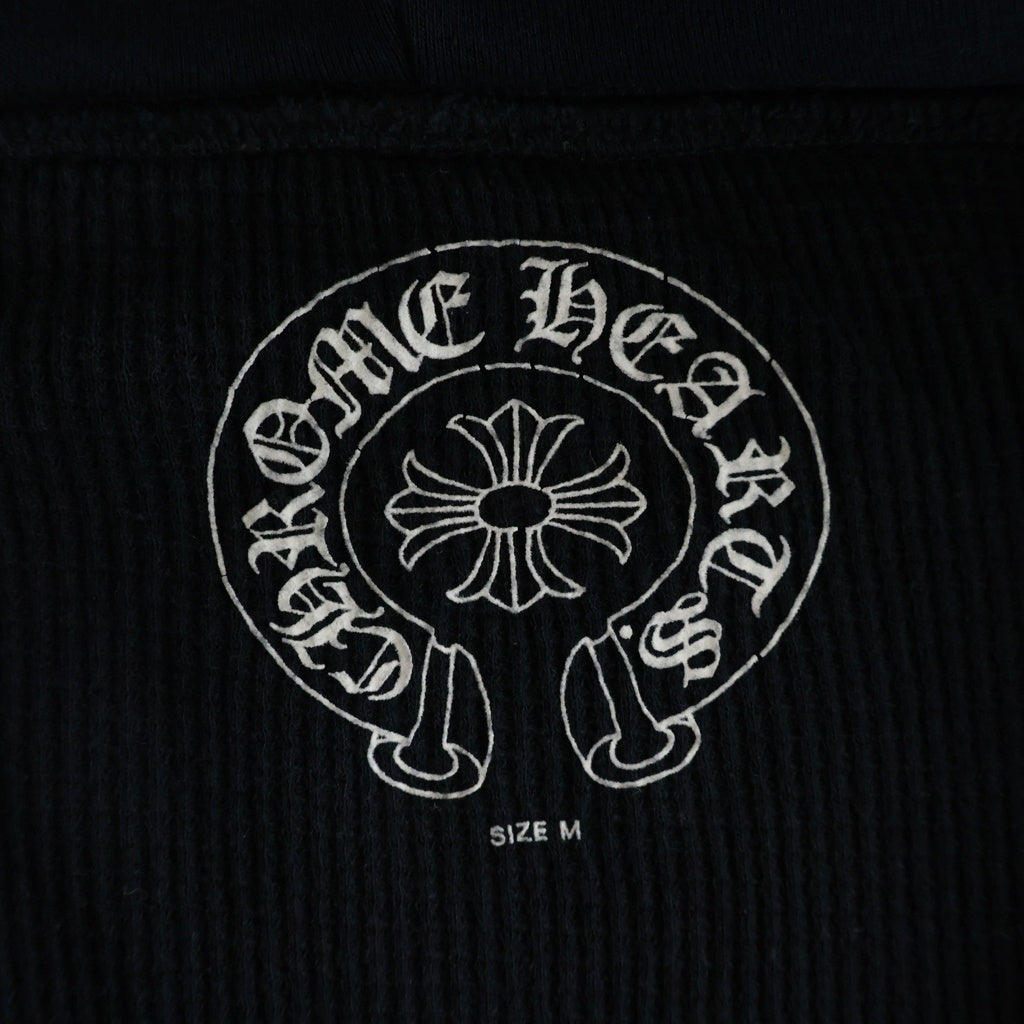 CHROME HEARTS(クロムハーツ) METALLIC STAR CROSS BACK SCROLL THERMAL HD ZIP メタリックスタークロス バックスクロール 裏地サーマル ジップアップパーカー ブラック