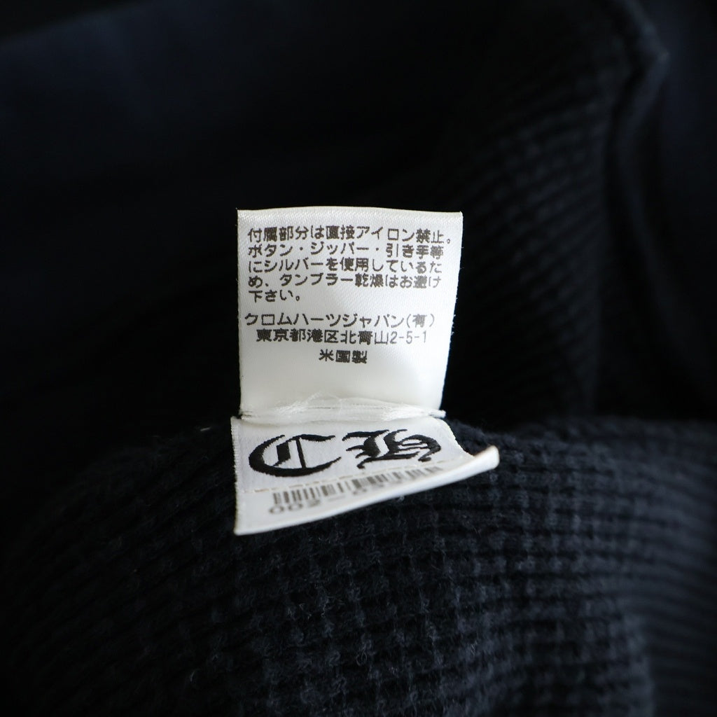 CHROME HEARTS(クロムハーツ) METALLIC STAR CROSS BACK SCROLL THERMAL HD ZIP メタリックスタークロス バックスクロール 裏地サーマル ジップアップパーカー ブラック