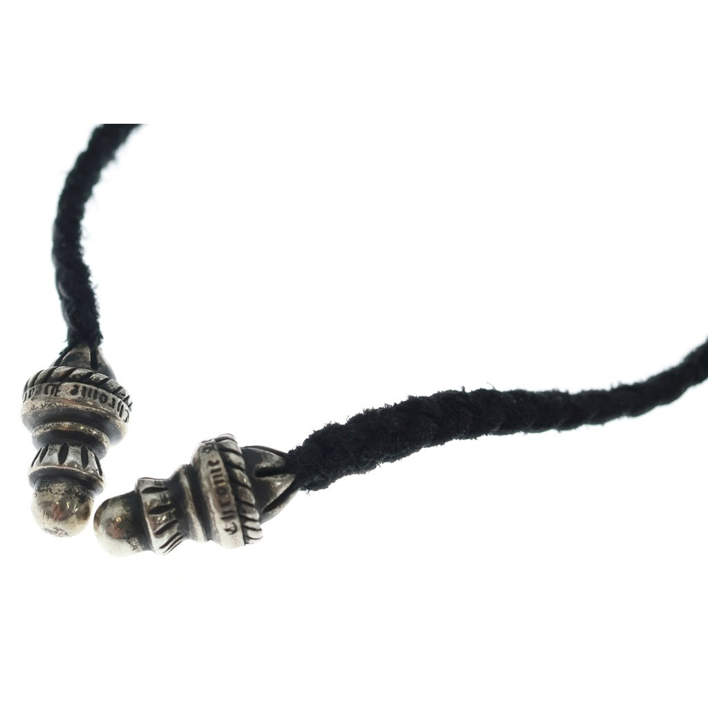 CHROME HEARTS(クロムハーツ) CH CRS SML CL スモールCHクロス クリンプト レザーブレイド ネックレス シルバー/ブラック BCA217