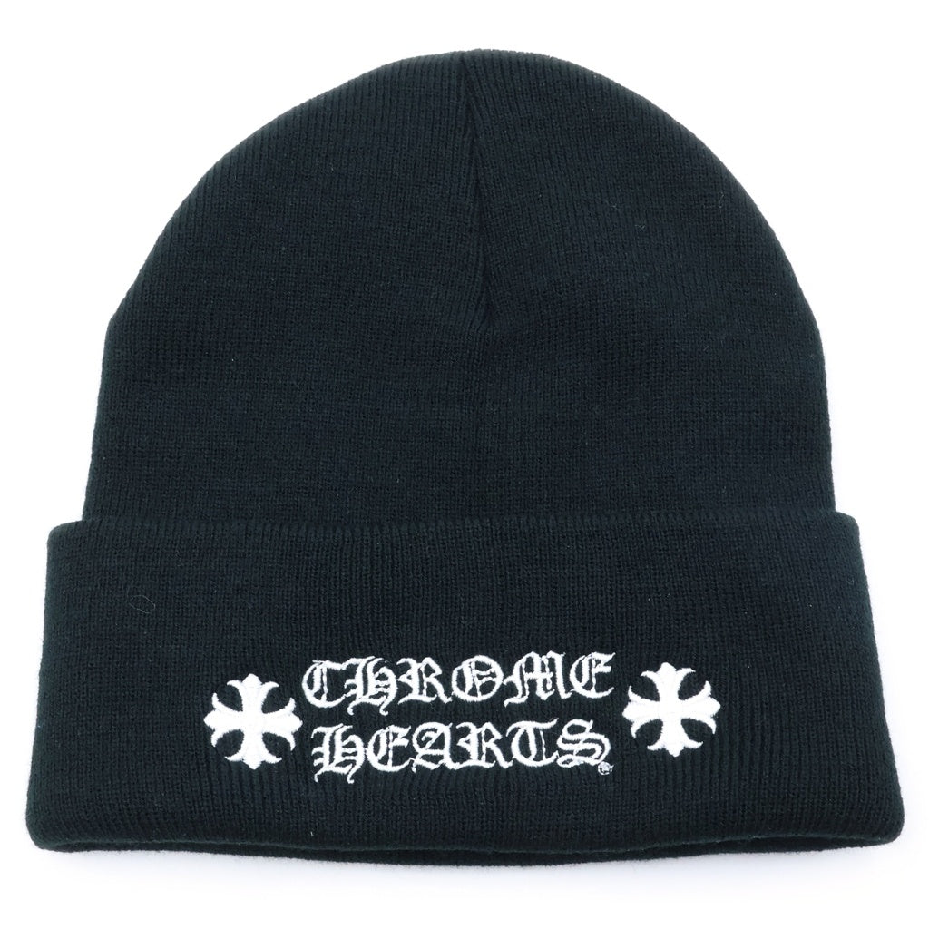 CHROME HEARTS(クロムハーツ) ACRYL WATCH CAP ワッチキャップ ロゴ刺繍ニット帽 ブラック