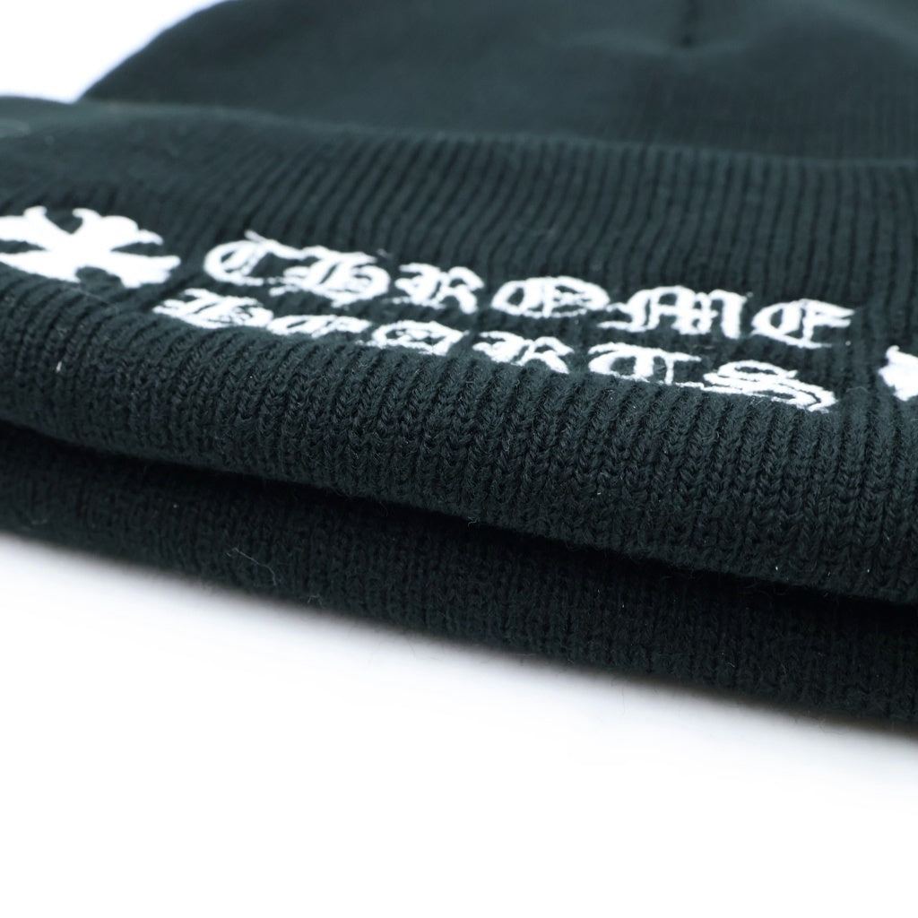 CHROME HEARTS(クロムハーツ) ACRYL WATCH CAP ワッチキャップ ロゴ刺繍ニット帽 ブラック