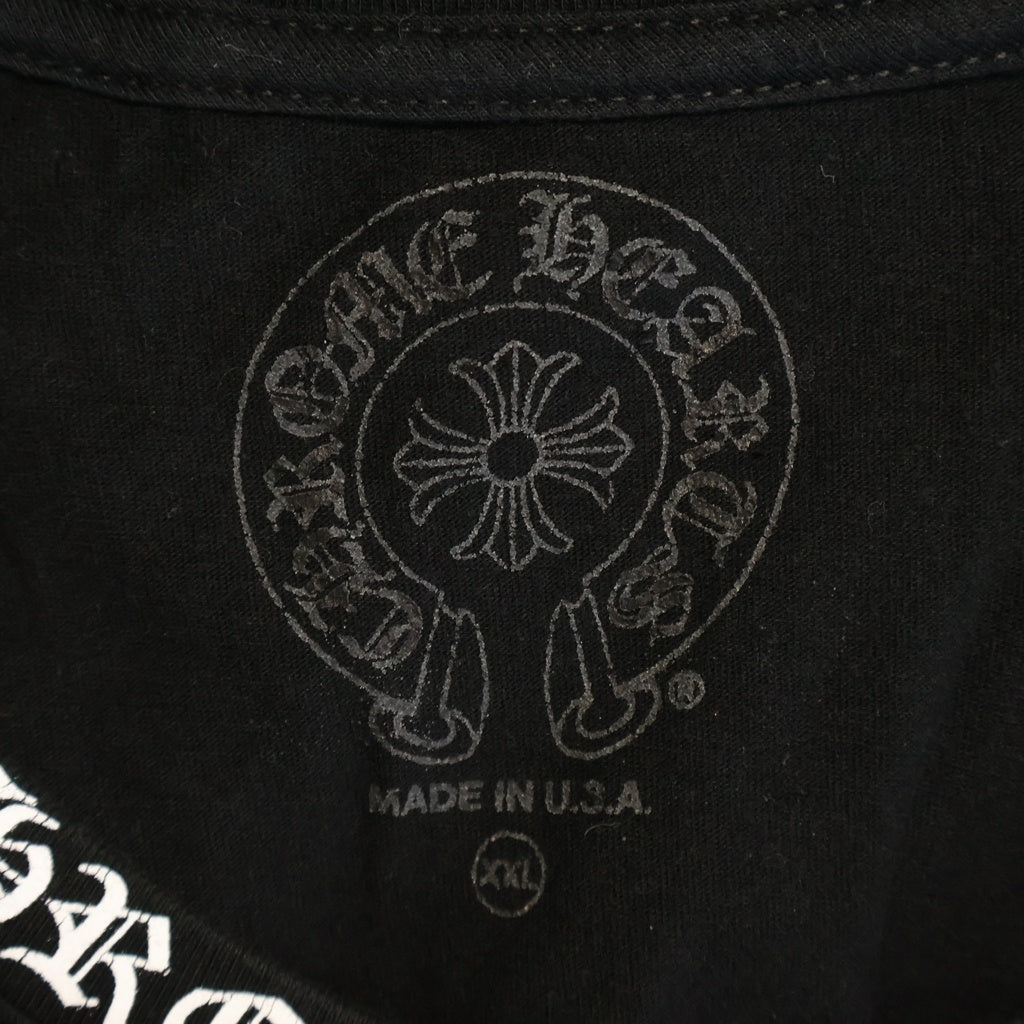 CHROME HEARTS(クロムハーツ) NECK LOGO S/S TEE ネックロゴプリント チェストポケット クルーネック半袖Tシャツ カットソー ブラック