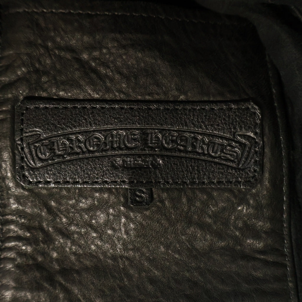 CHROME HEARTS(クロムハーツ) ARMY FBRC CROSS BALL LEATHER アーミーシャツ クロスボールボタンミリタリーレザー長袖シャツ ブラック