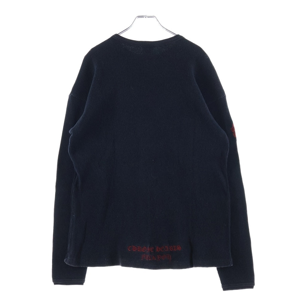 CHROME HEARTS(クロムハーツ) OLD オールド FUCKYOU 刺繍 サーマル長袖Tシャツ ブラック