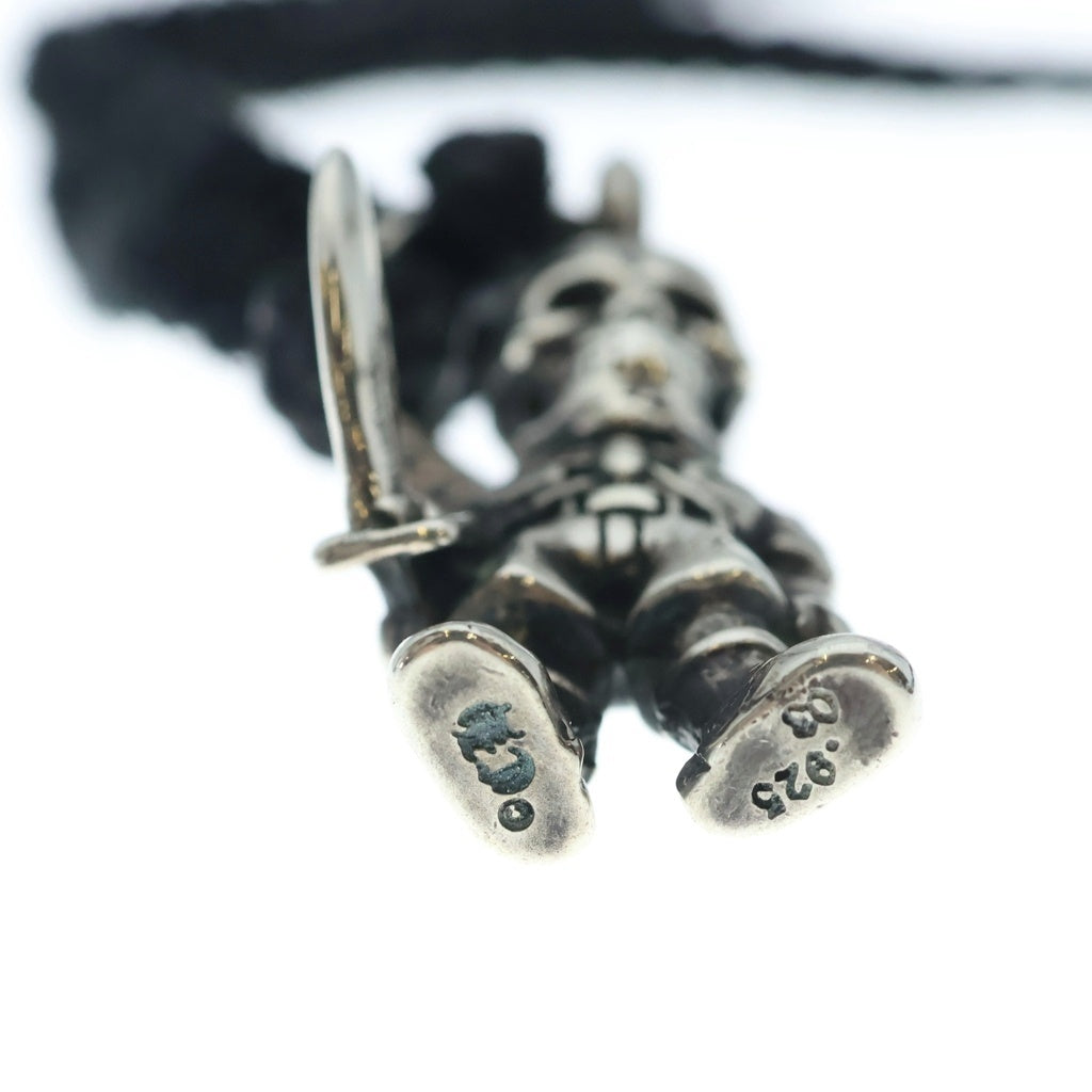CHROME HEARTS(クロムハーツ) FOTI PEPE LEATHER BRAID フォティ ペペ ソルジャー ペンダントトップ レザーブレイド シルバー/ブラック