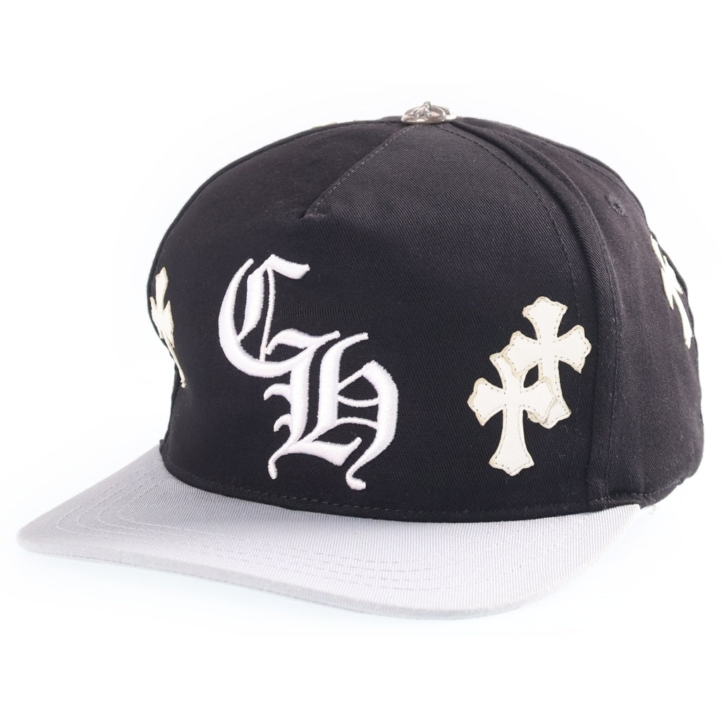 CHROME HEARTS(クロムハーツ) CH HAT CH刺繍 クロスパッチ 5パネル ベースボールキャップ 帽子 ブラック/グレー