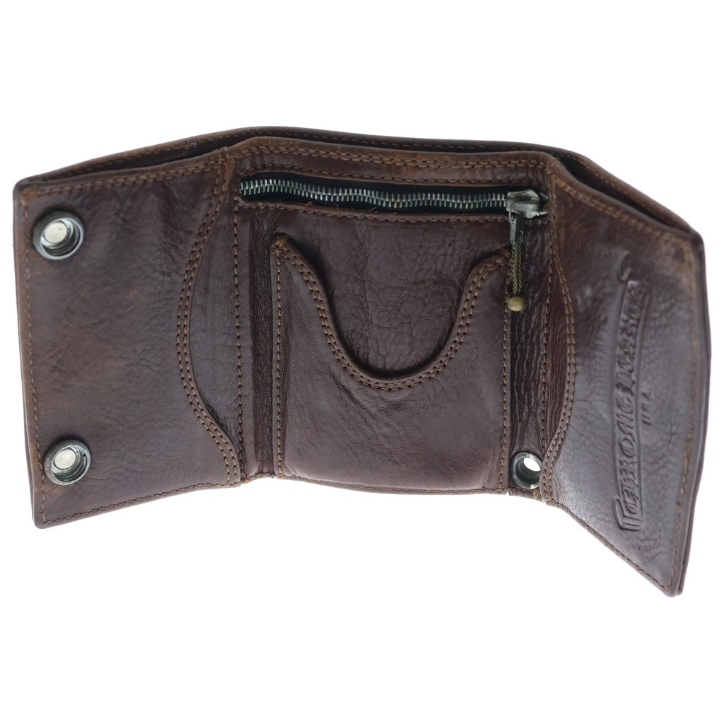 CHROME HEARTS(クロムハーツ) 3FOLD 3フォールド BSフレアボタン レザーウォレット 財布 ブラウン BCA364