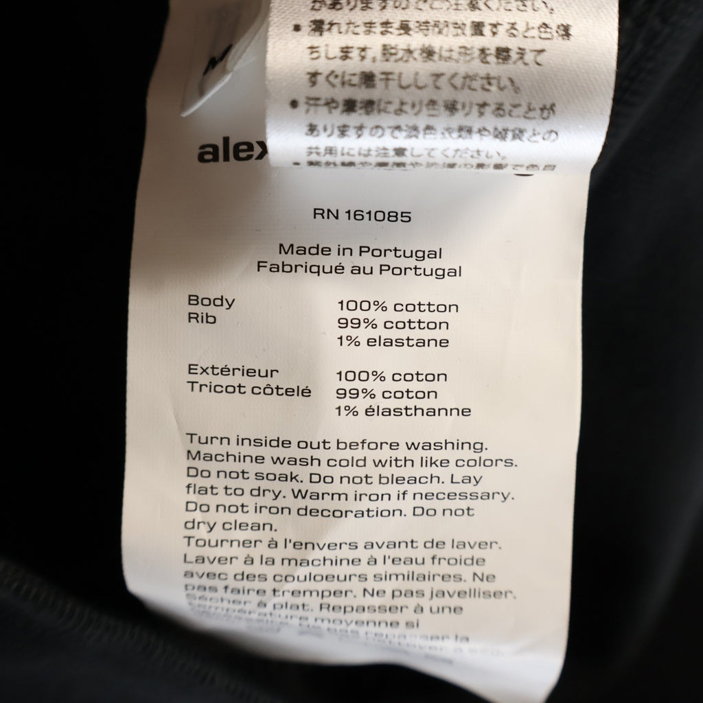 ALEXANDER WANG(アレキサンダーワン) Cropped Zip-up Hoodie クロップドジップアップフーディーパーカー ブラック レディース 4CC1242077