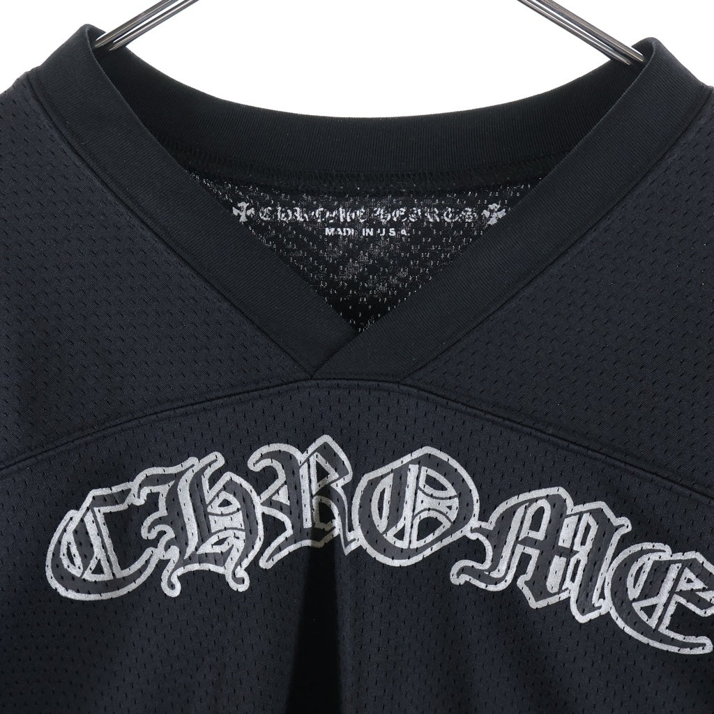 CHROME HEARTS(クロムハーツ) MESH WARM UP JERSEY メッシュ バーシティー ジャージー CHプリントメッシュ 長袖Tシャツカットソー ブラック