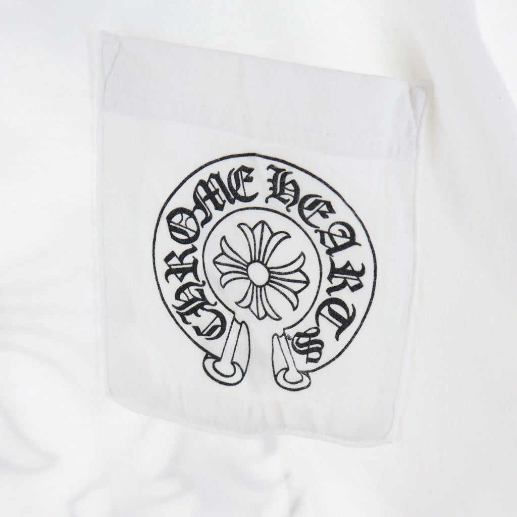 CHROME HEARTS(クロムハーツ) HORSESHOE S/S TEE ホースシュープリント ポケット半袖Tシャツ カットソー ホワイト