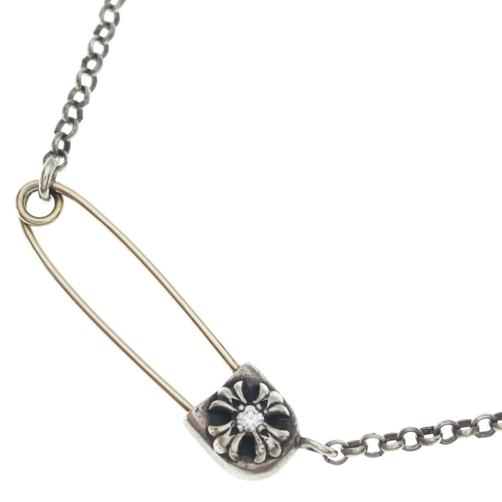 CHROME HEARTS(クロムハーツ) SAFETY PIN R16 1DIA セーフティピン ロールチェーン 1ダイヤ ネックレス シルバー