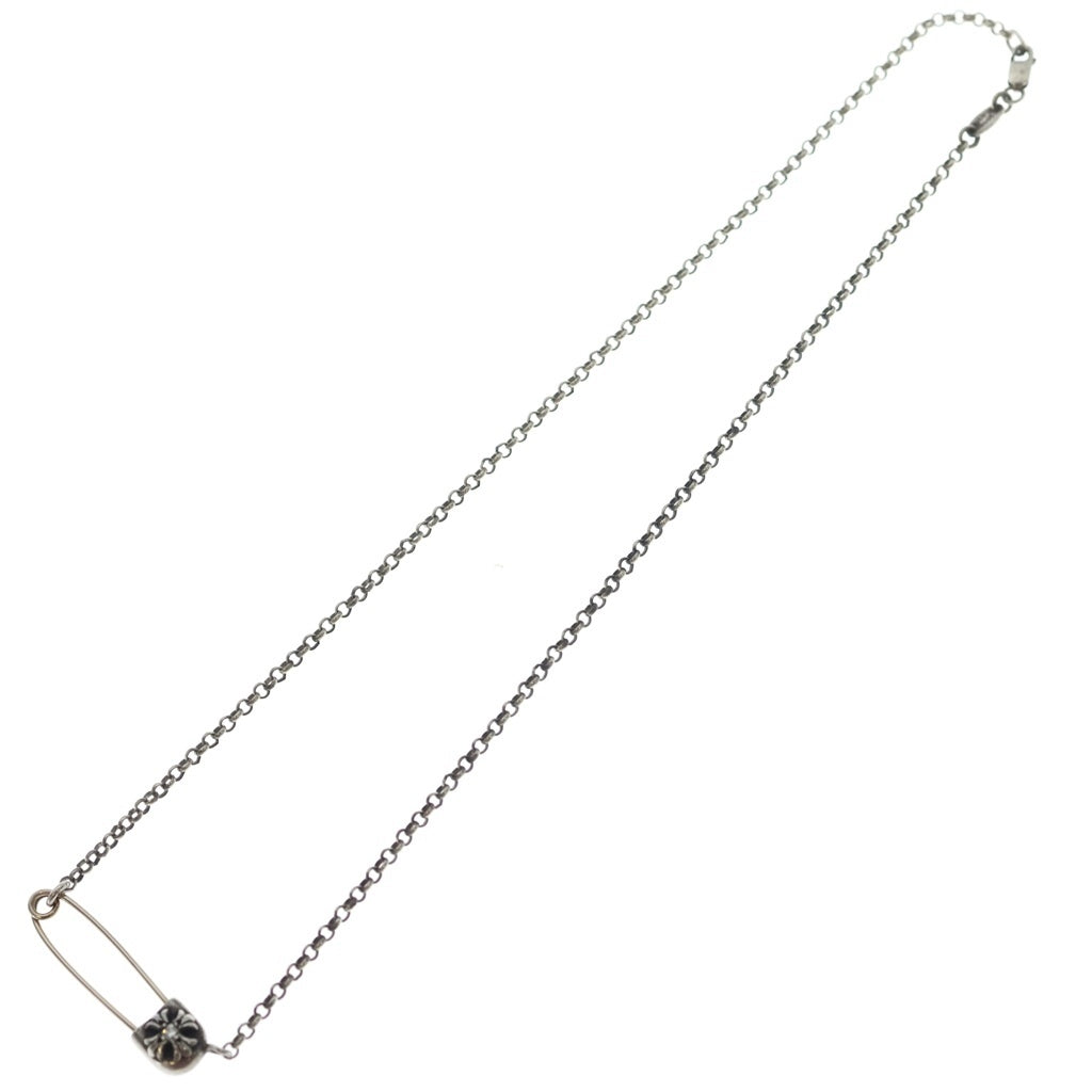 CHROME HEARTS(クロムハーツ) SAFETY PIN R16 1DIA セーフティピン ロールチェーン 1ダイヤ ネックレス シルバー
