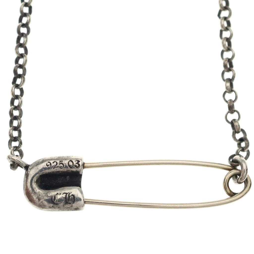 CHROME HEARTS(クロムハーツ) SAFETY PIN R16 1DIA セーフティピン ロールチェーン 1ダイヤ ネックレス シルバー