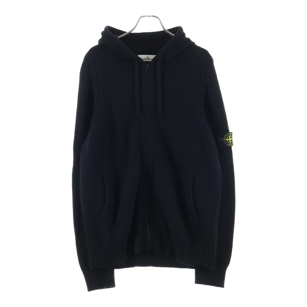 STONE ISLAND(ストーンアイランド) ジップアップ ニットパーカー ブラック 7315501A3