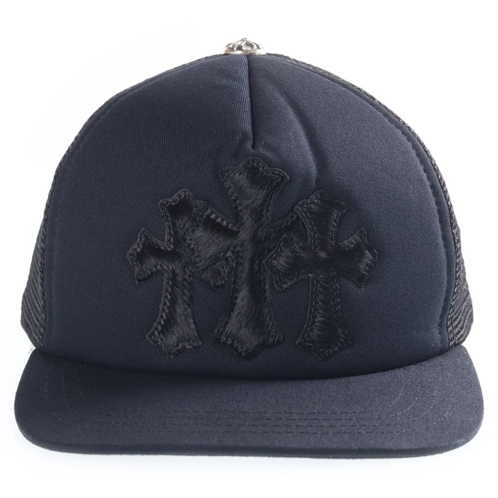 CHROME HEARTS(クロムハーツ) TRUCKER CAP トラッカーキャップ クロスパッチ ハラコ ブラック
