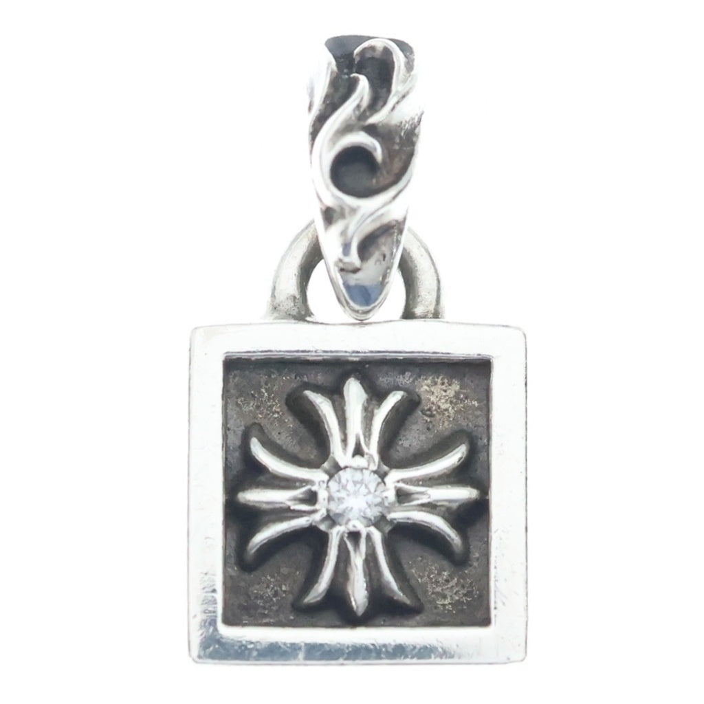 CHROME HEARTS(クロムハーツ) FRAMED CH PLUS 1DIA フレームドCHプラス 1ダイヤ チャーム ペンダントトップ シルバー